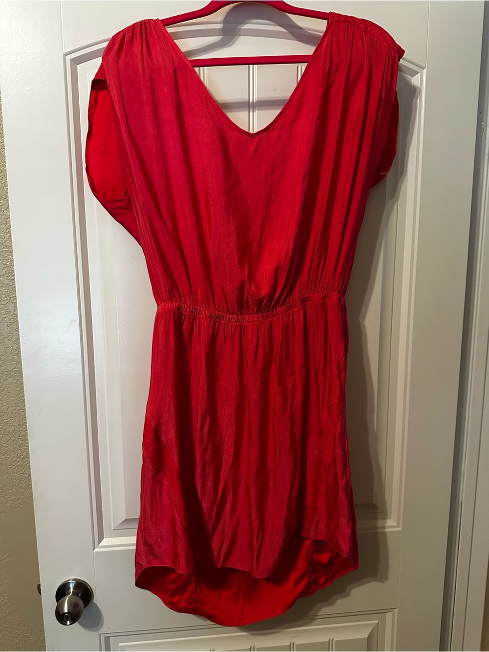 Express Pink Droop Neck Elastic Waist Dress